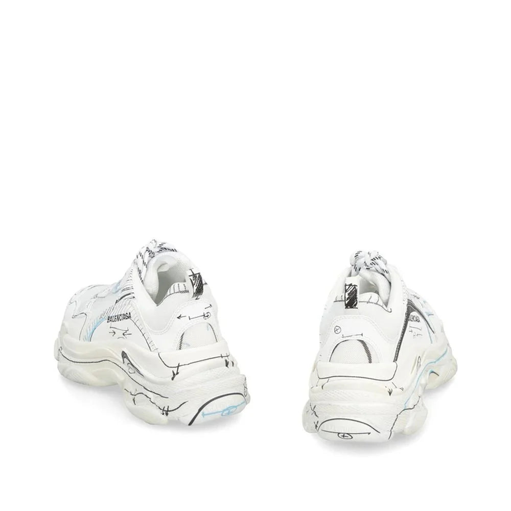 Balenciaga White Calfskin Chunky Sneakers - EU44/US11