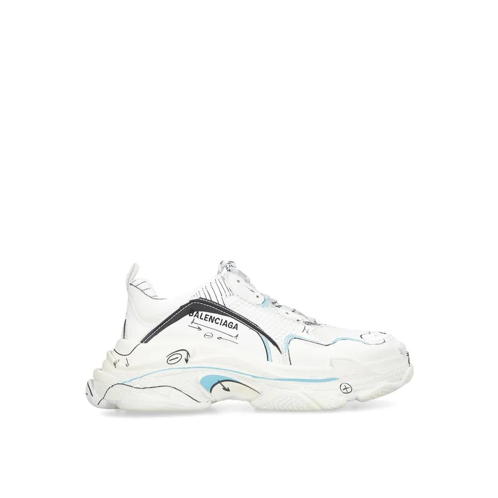Balenciaga White Calfskin Chunky Sneakers - EU44/US11