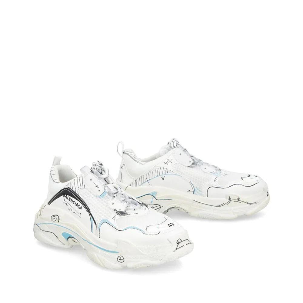 Balenciaga White Calfskin Chunky Sneakers - EU44/US11