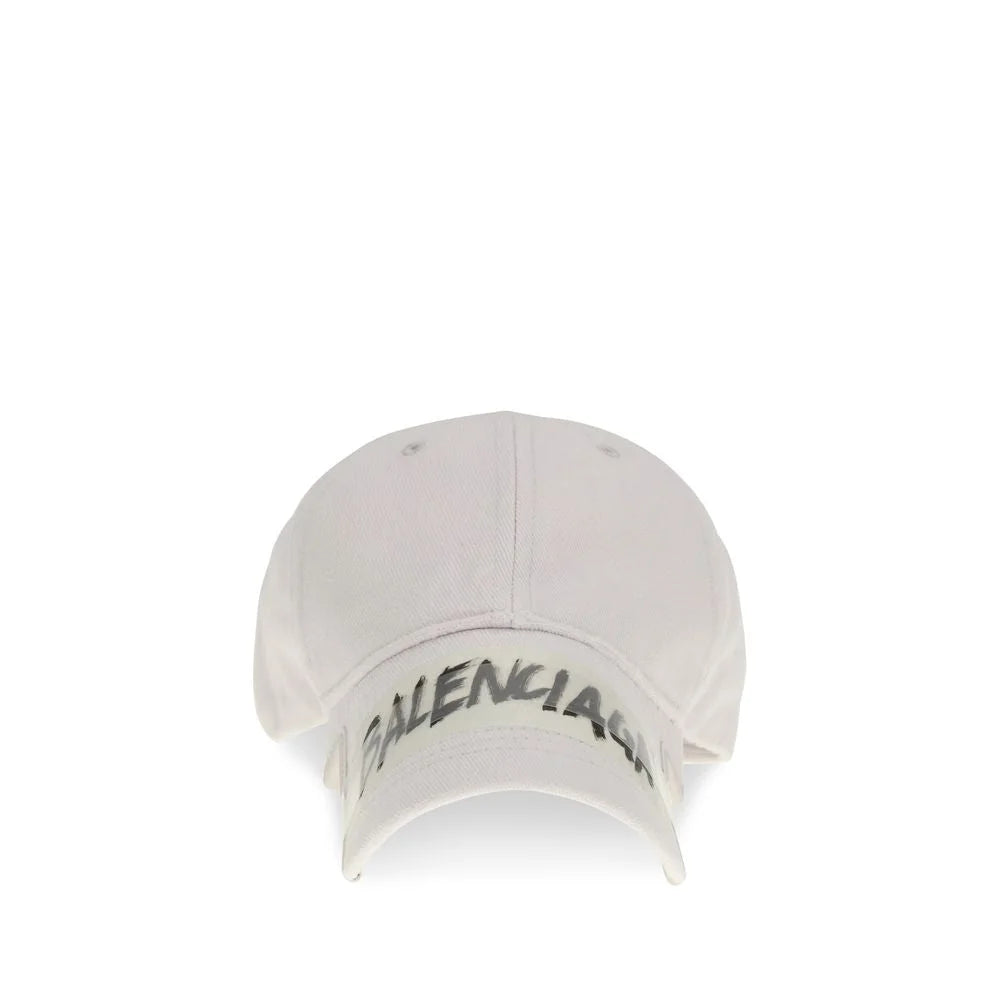 Balenciaga White Cotton Cap (Baseball Hat)