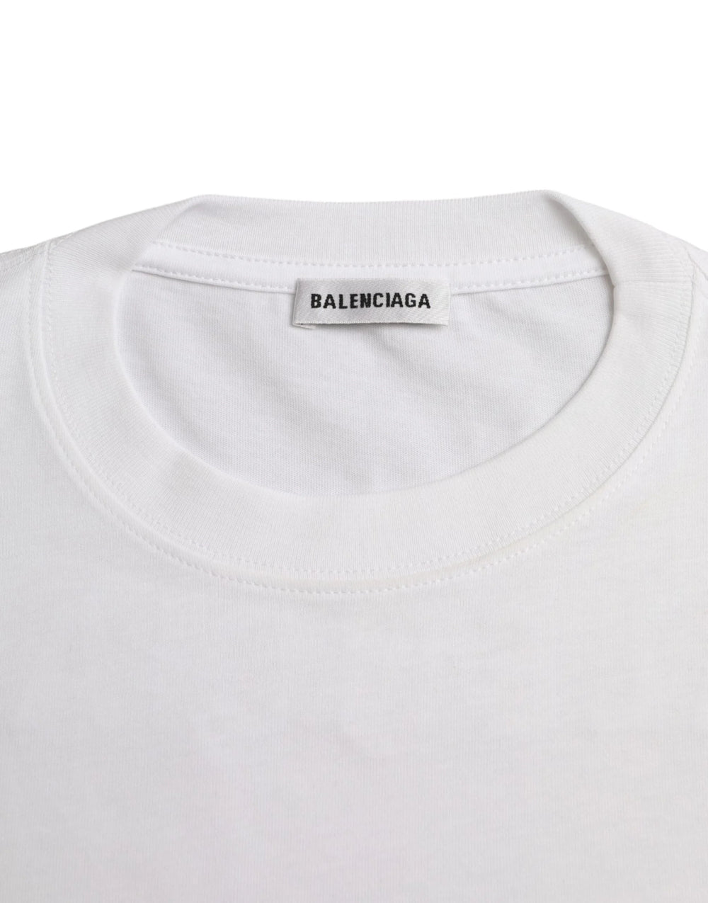 Balenciaga White Cotton Crew Neck Short Sleeves T-shirt - T-Shirts