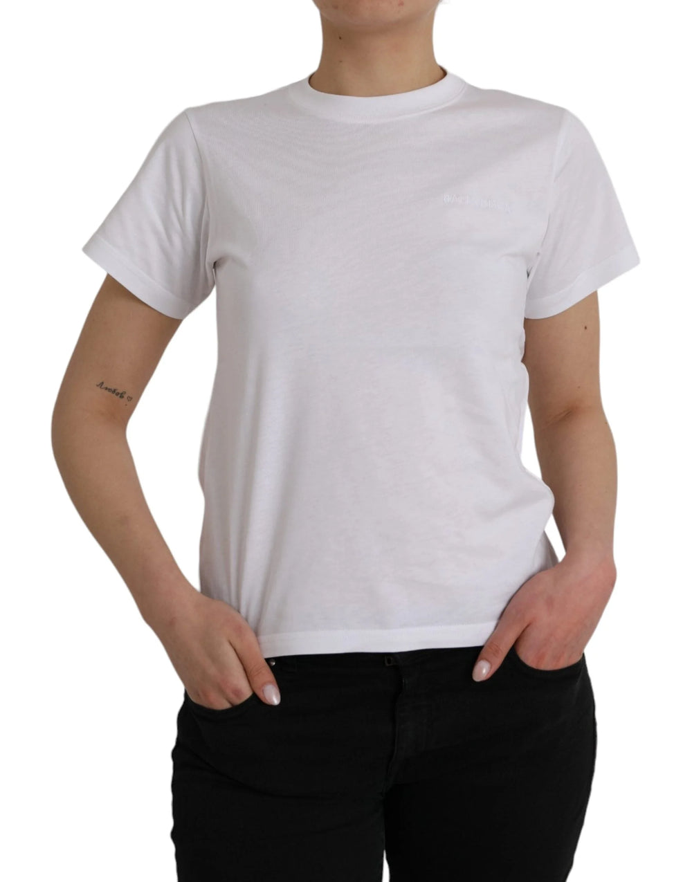 Balenciaga White Cotton Crew Neck Short Sleeves T-shirt - T-Shirts