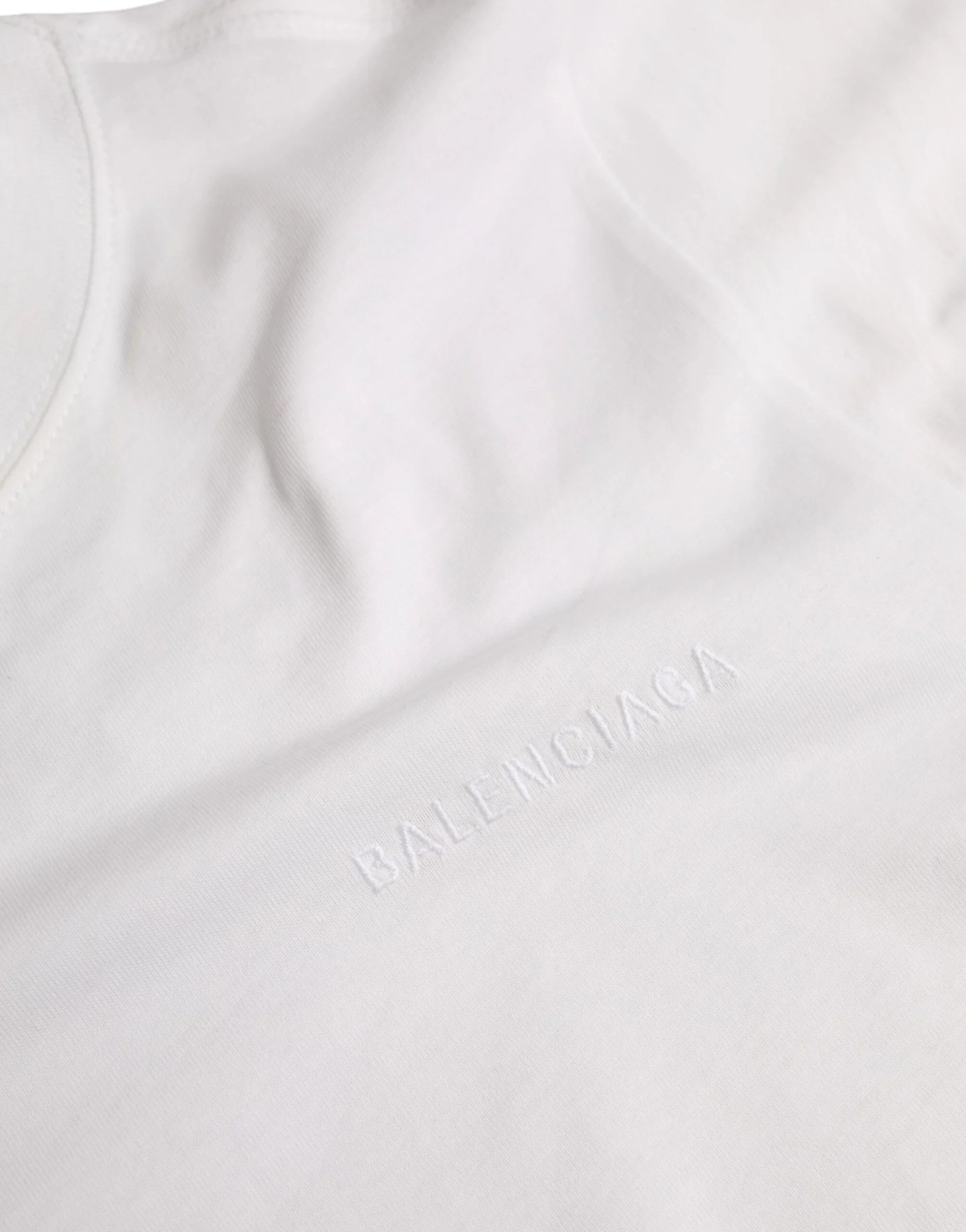 Balenciaga White Cotton Crew Neck Short Sleeves T-shirt - T-Shirts