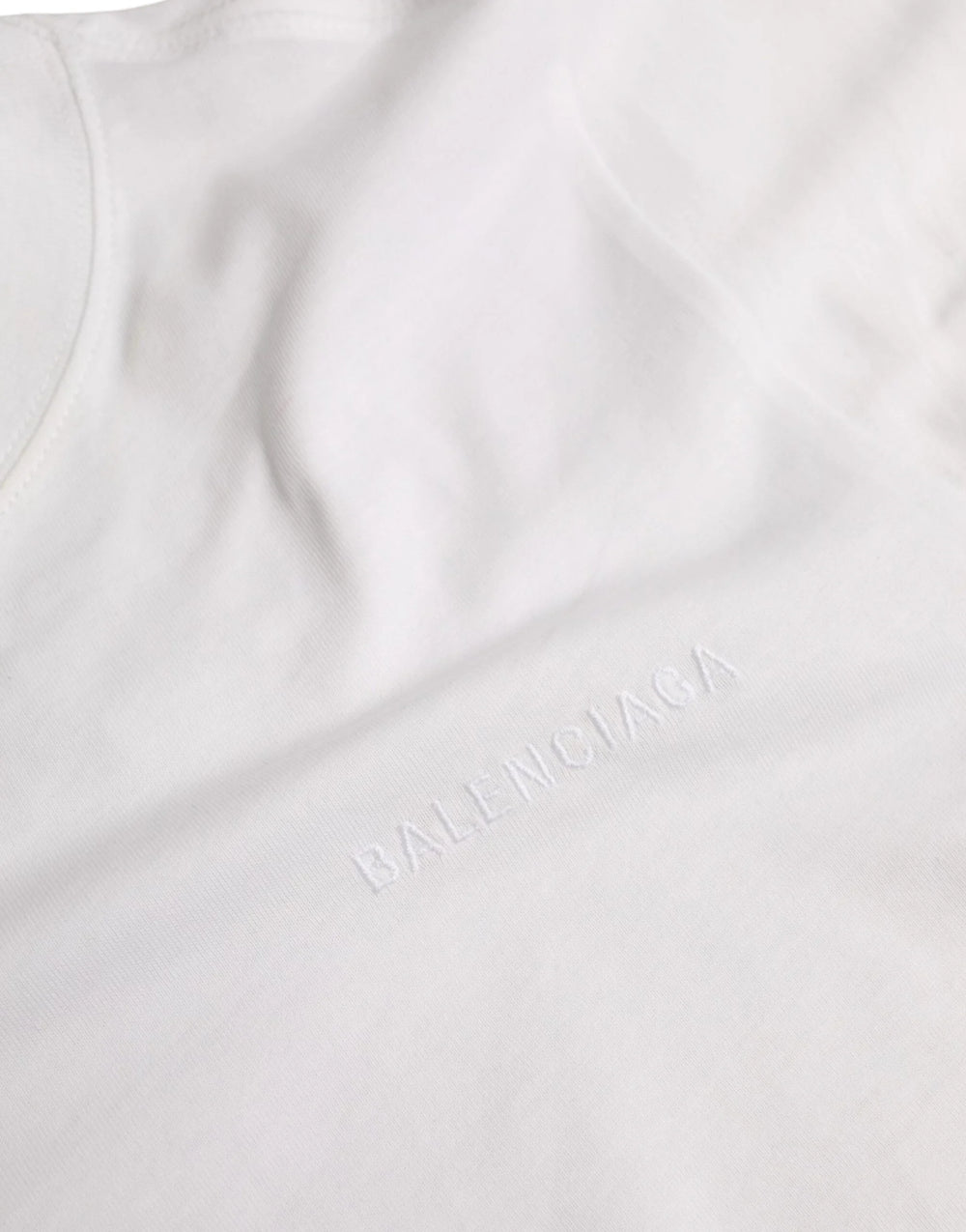 Balenciaga White Cotton Crew Neck Short Sleeves T-shirt - T-Shirts