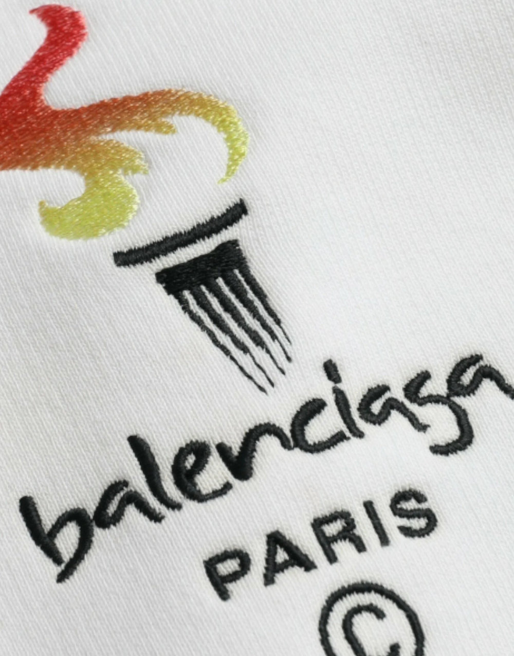 Balenciaga White Cotton Logo Hooded Pullover Sweatshirt Sweater - S - Hoodies