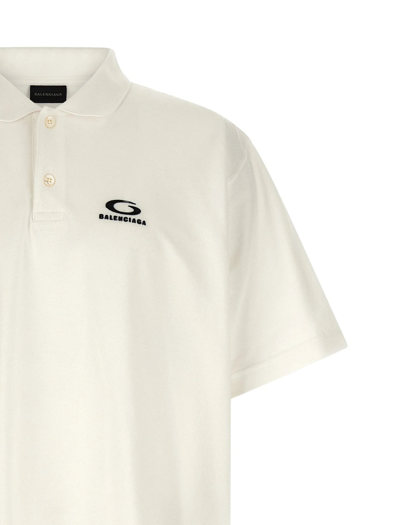 Balenciaga White Cotton Polo Shirt