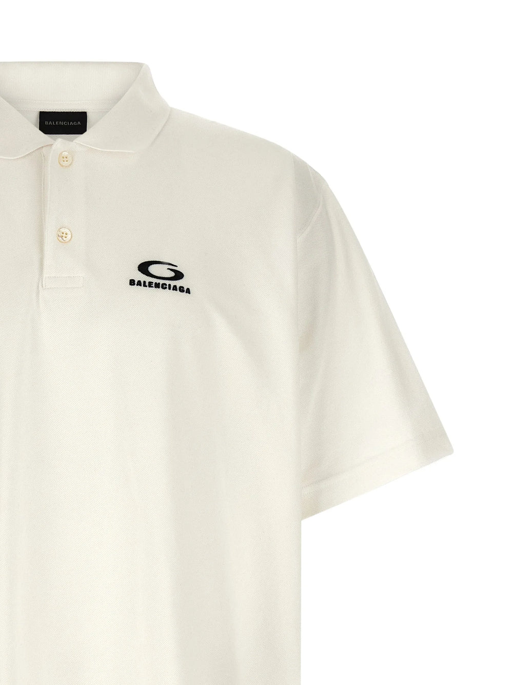 Balenciaga White Cotton Polo Shirt
