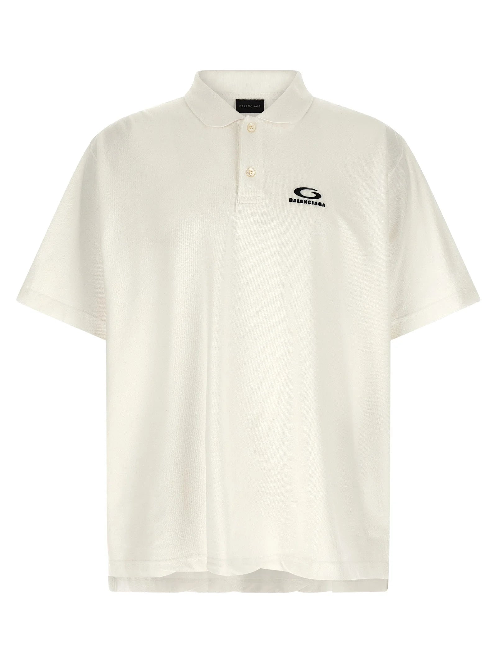 Balenciaga White Cotton Polo Shirt