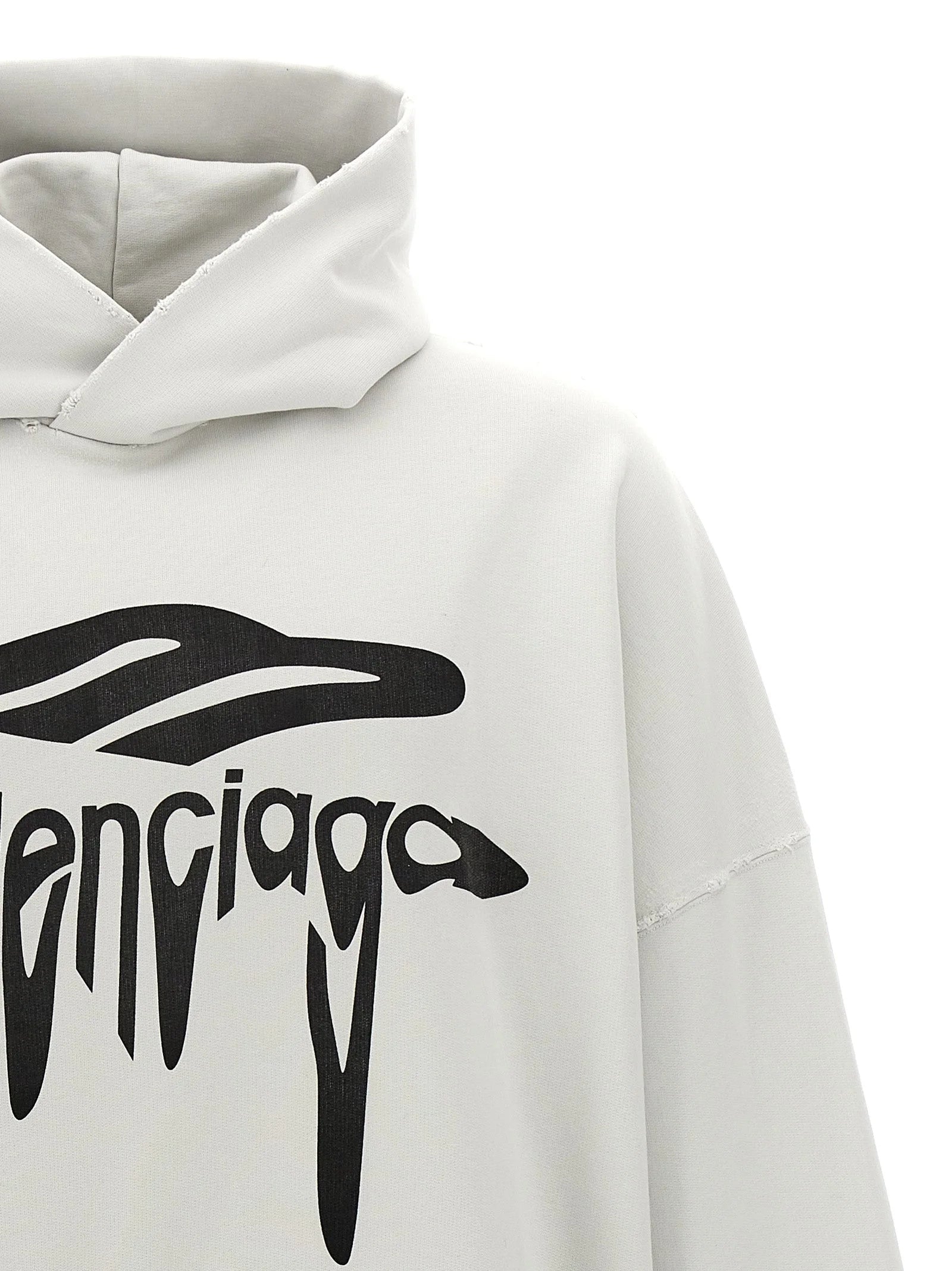 Balenciaga White Cotton Sweatshirt