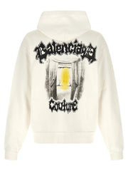Balenciaga White Cotton Sweatshirt