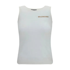 Balenciaga White Cotton Tank Tops