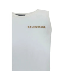 Balenciaga White Cotton Tank Tops