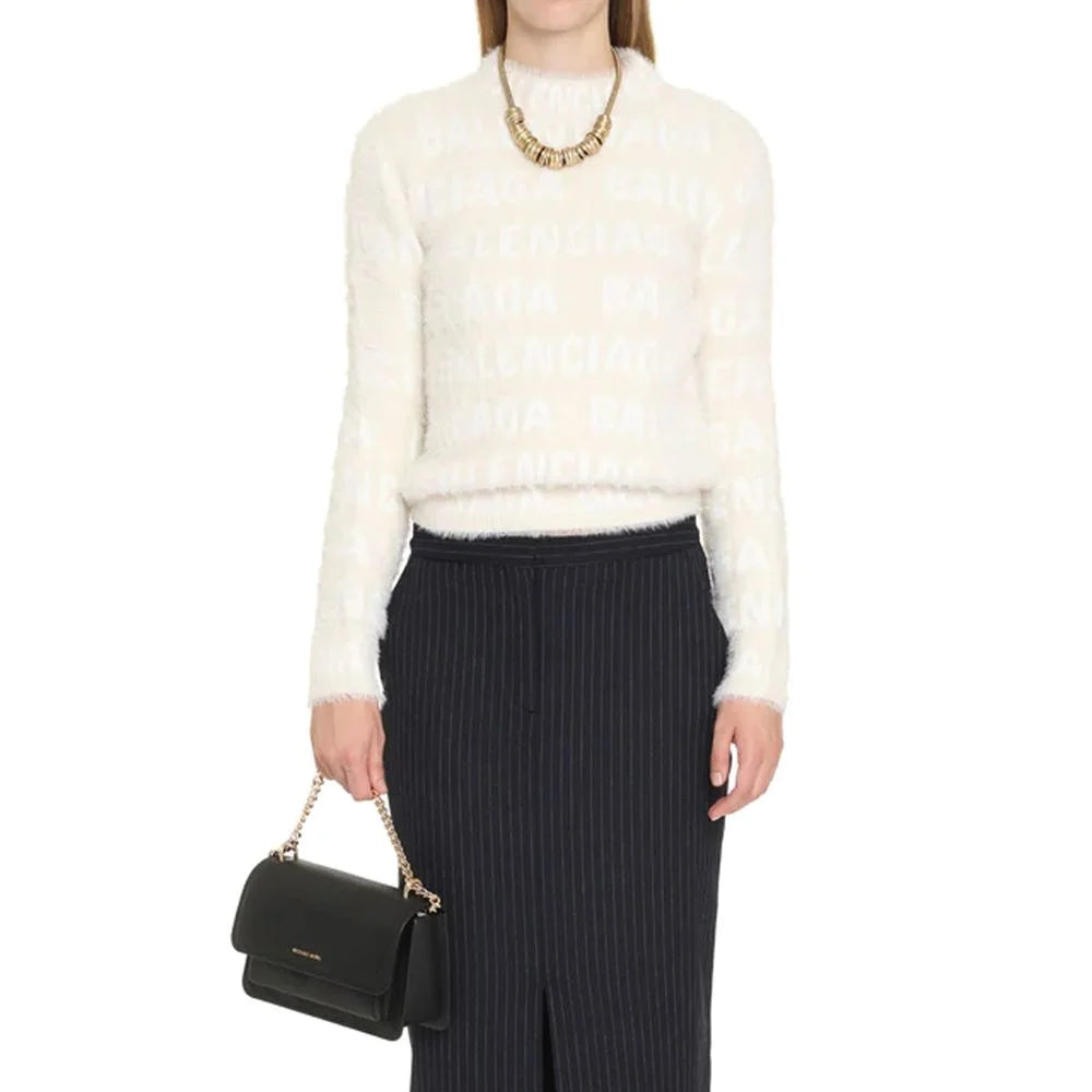 Balenciaga White Elastane Sweatshirt - M