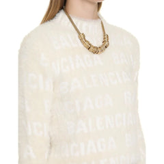 Balenciaga White Elastane Sweatshirt - M