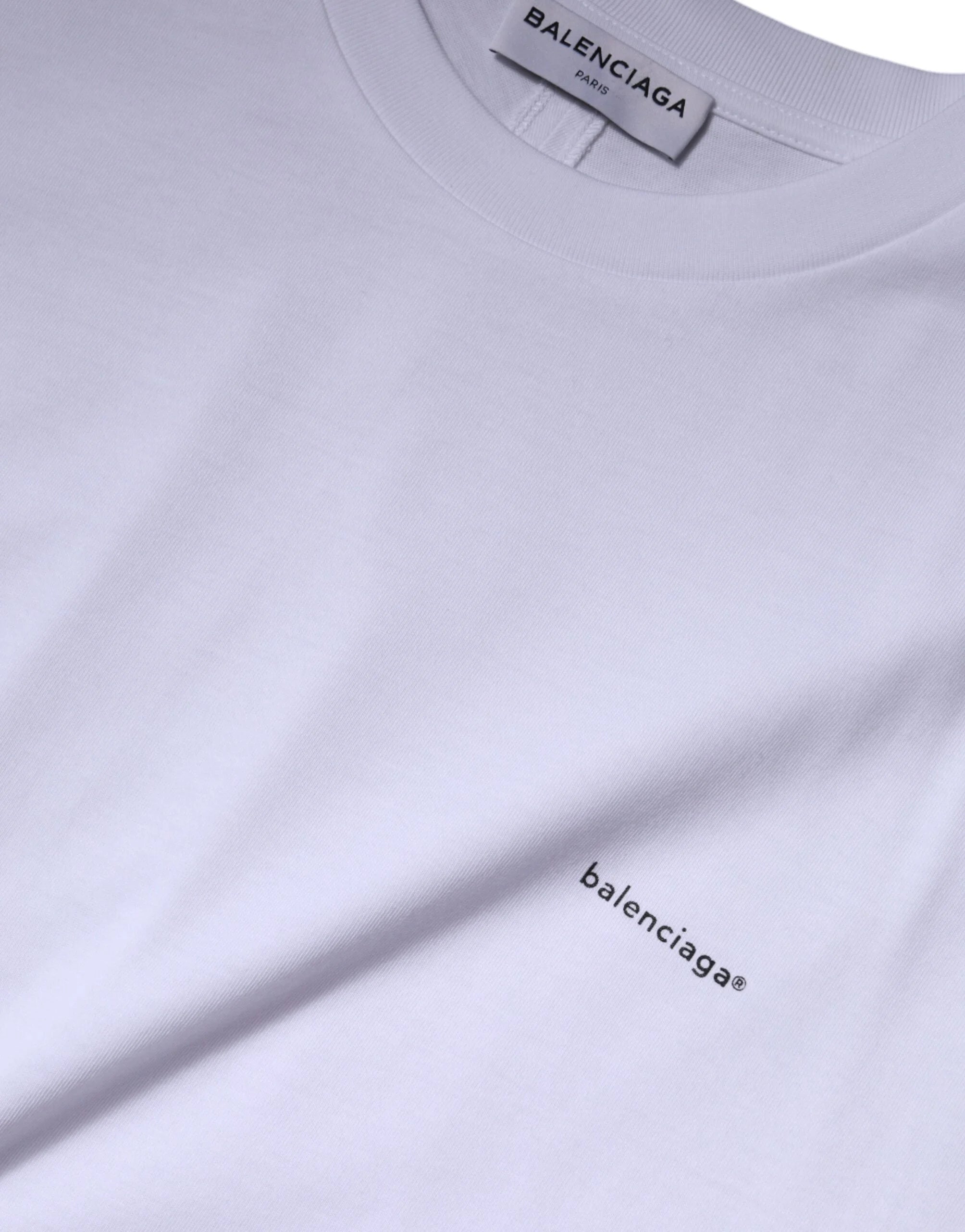 Balenciaga White Logo Cotton Crew Neck Short Sleeves T-shirt - T-Shirts