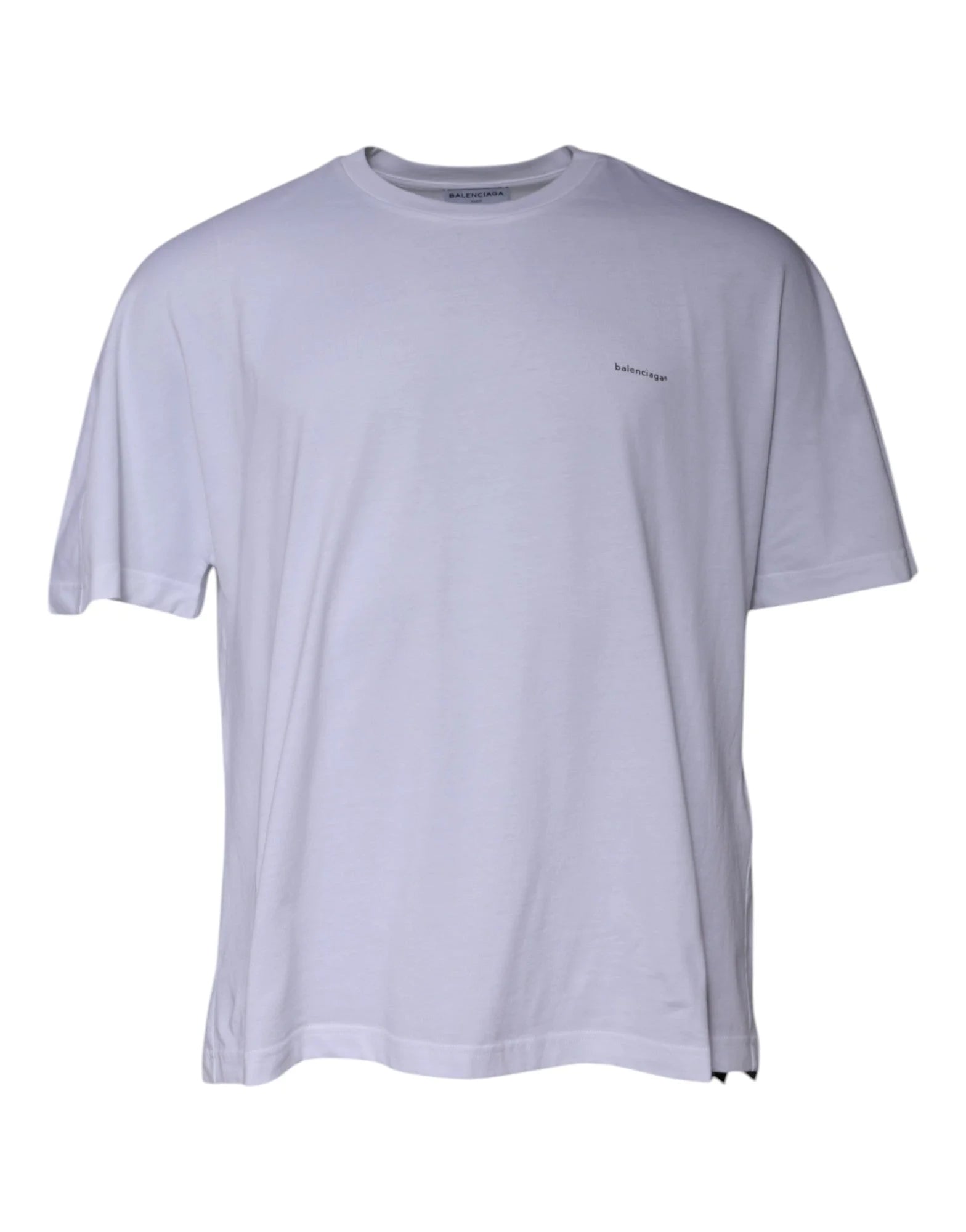 Balenciaga White Logo Cotton Crew Neck Short Sleeves T-shirt - T-Shirts