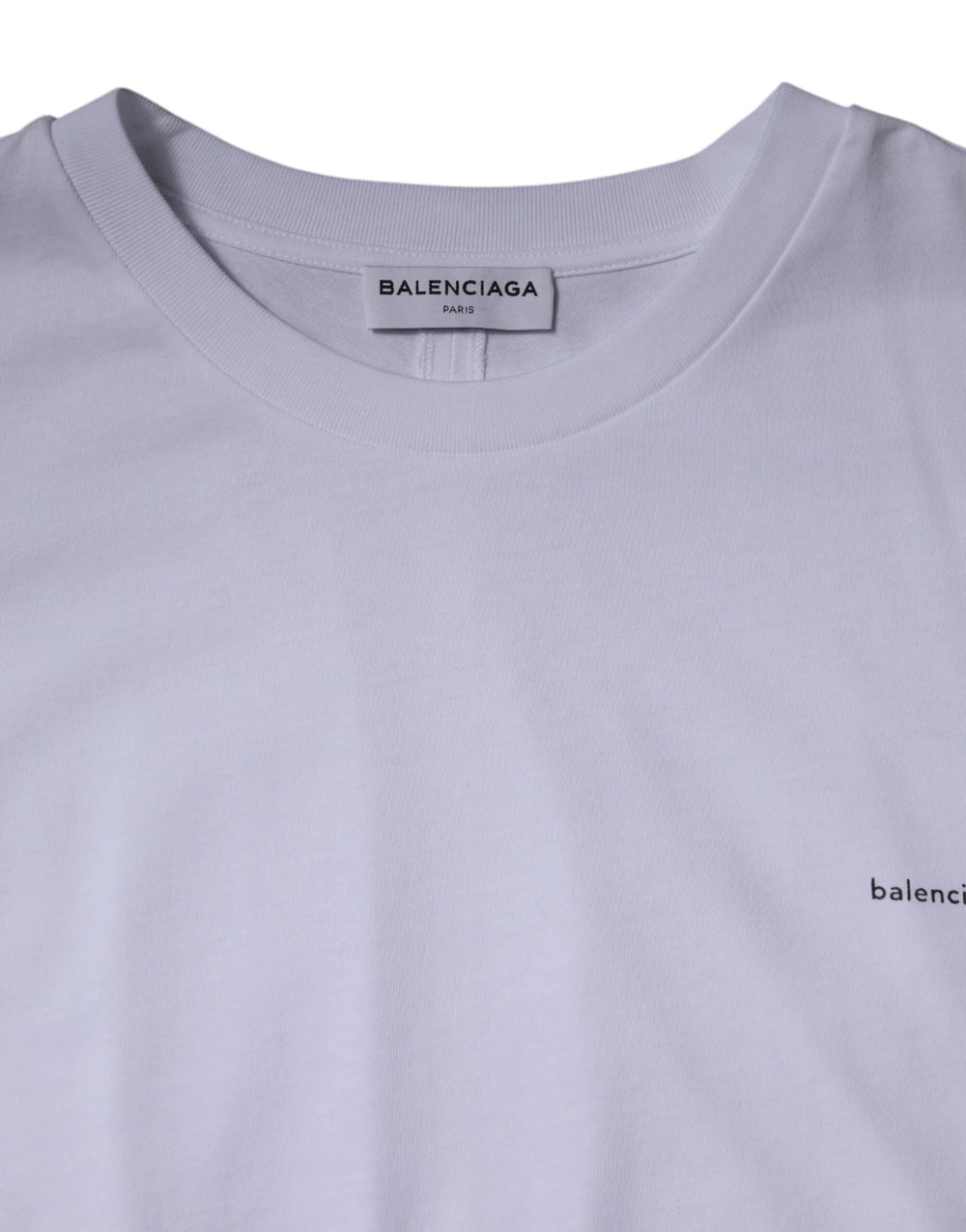 Balenciaga White Logo Cotton Crew Neck Short Sleeves T-shirt - T-Shirts