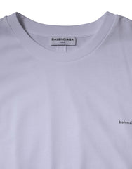 Balenciaga White Logo Cotton Crew Neck Short Sleeves T-shirt - T-Shirts