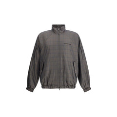 Balenciaga Zipped Jacket with Brown and Blue checked motif - 1 - Track Jackets