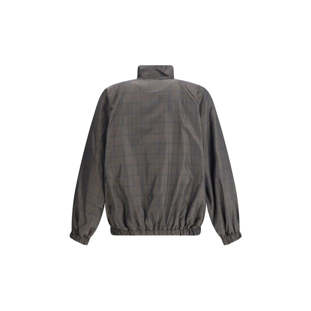 Balenciaga Zipped Jacket with Brown and Blue checked motif - 1 - Track Jackets