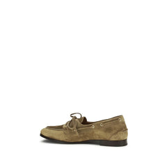 Loafers skórzane Bally beżowe