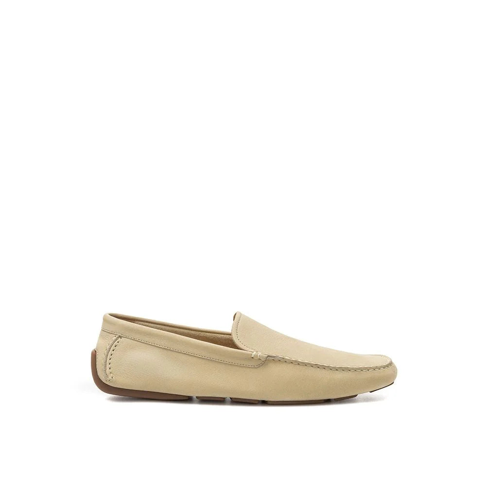 Bally Beige Leather Moccassin - Flats