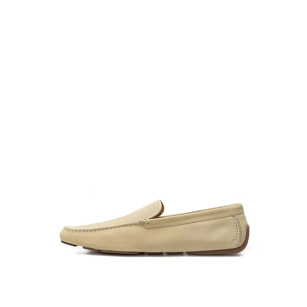 Bally Beige Leather Moccassin - Flats