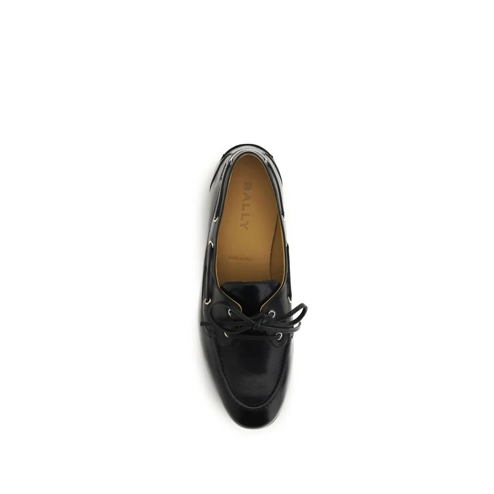 Bally Μαύρα Δερμάτινα Slip-On Μοκασίνια