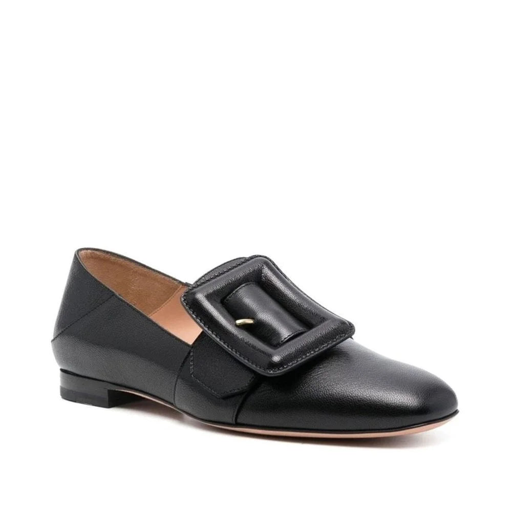 Bally Black Calfskin Slip-On Loafers - EU35.5/US5.5