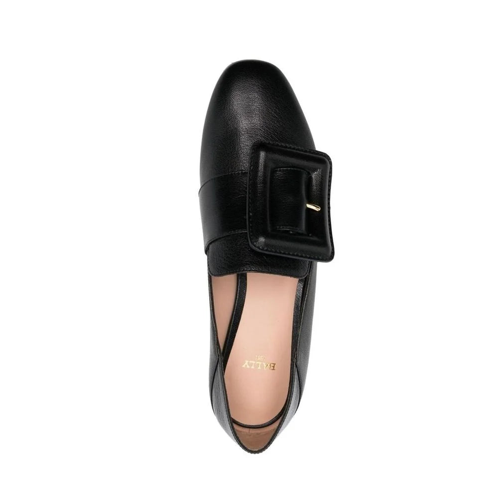 Bally Black Calfskin Slip-On Loafers - EU35.5/US5.5