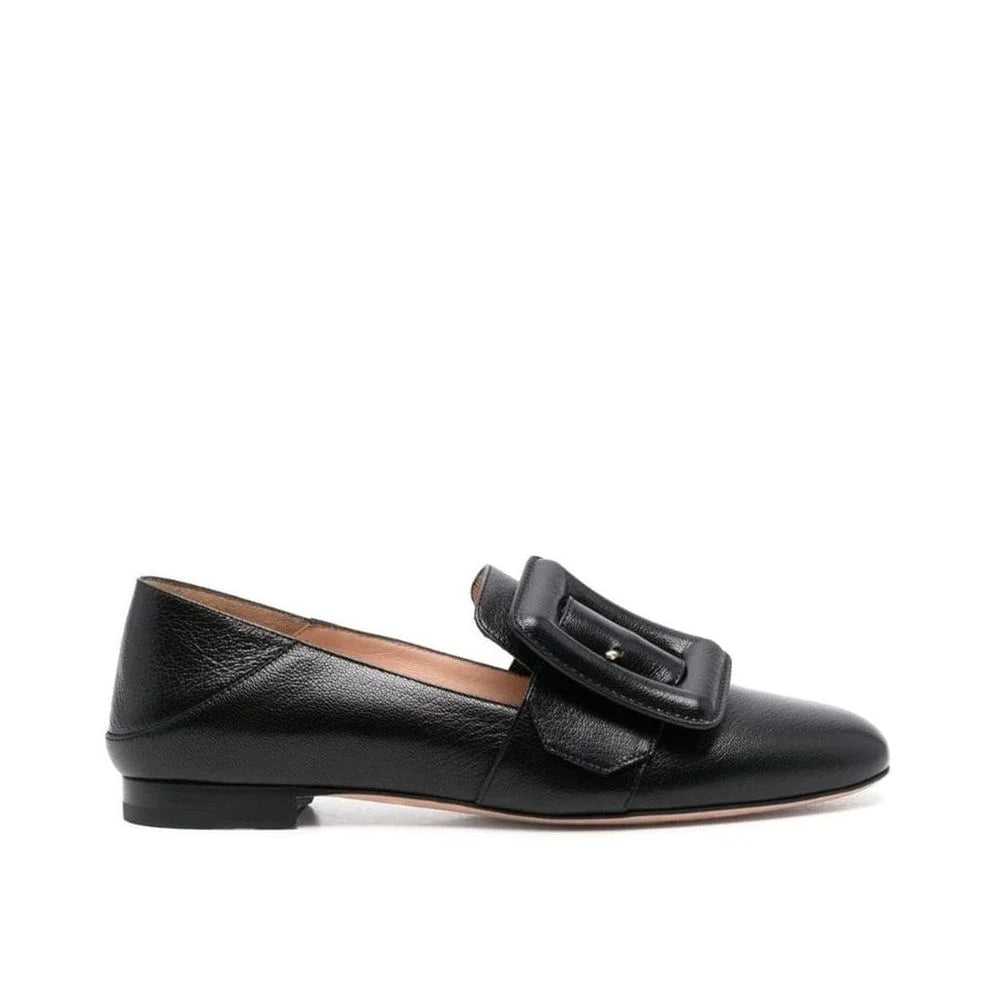 Bally Black Calfskin Slip-On Loafers - EU35.5/US5.5