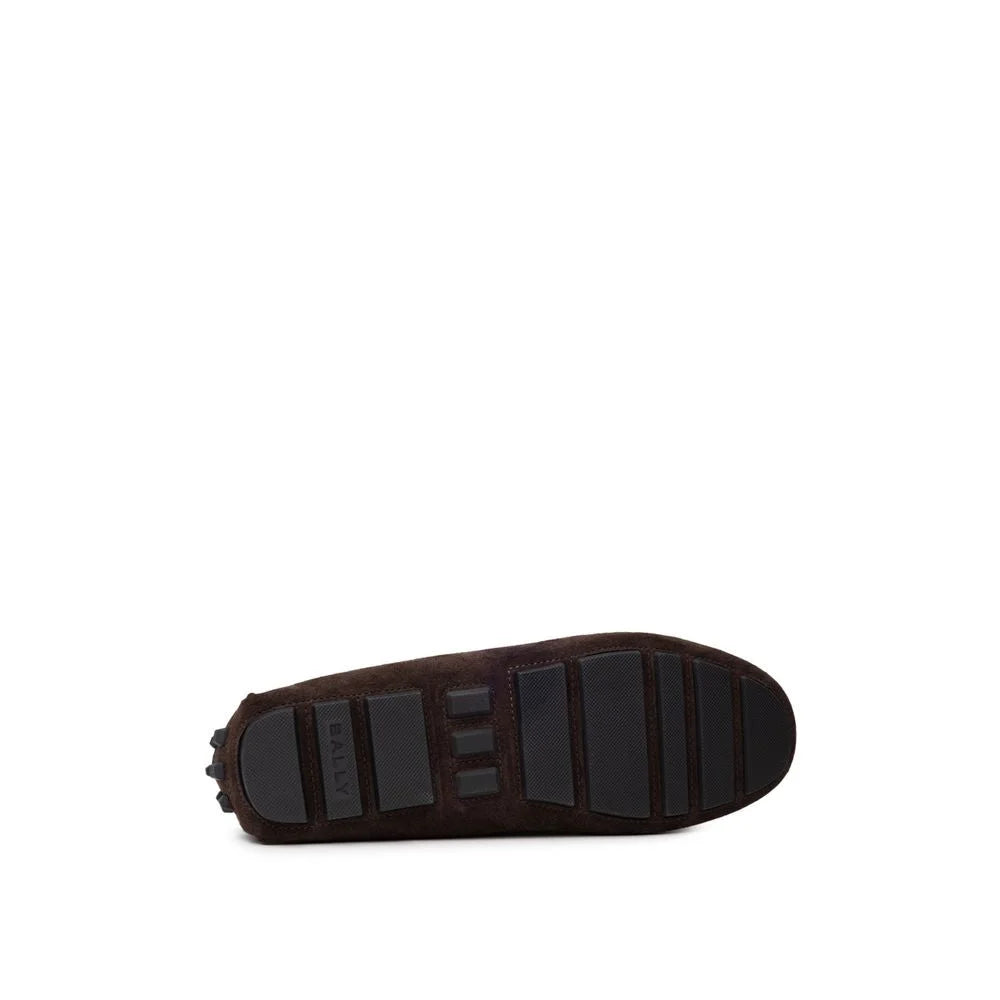 Bally Brown Leather Moccassin - Flats