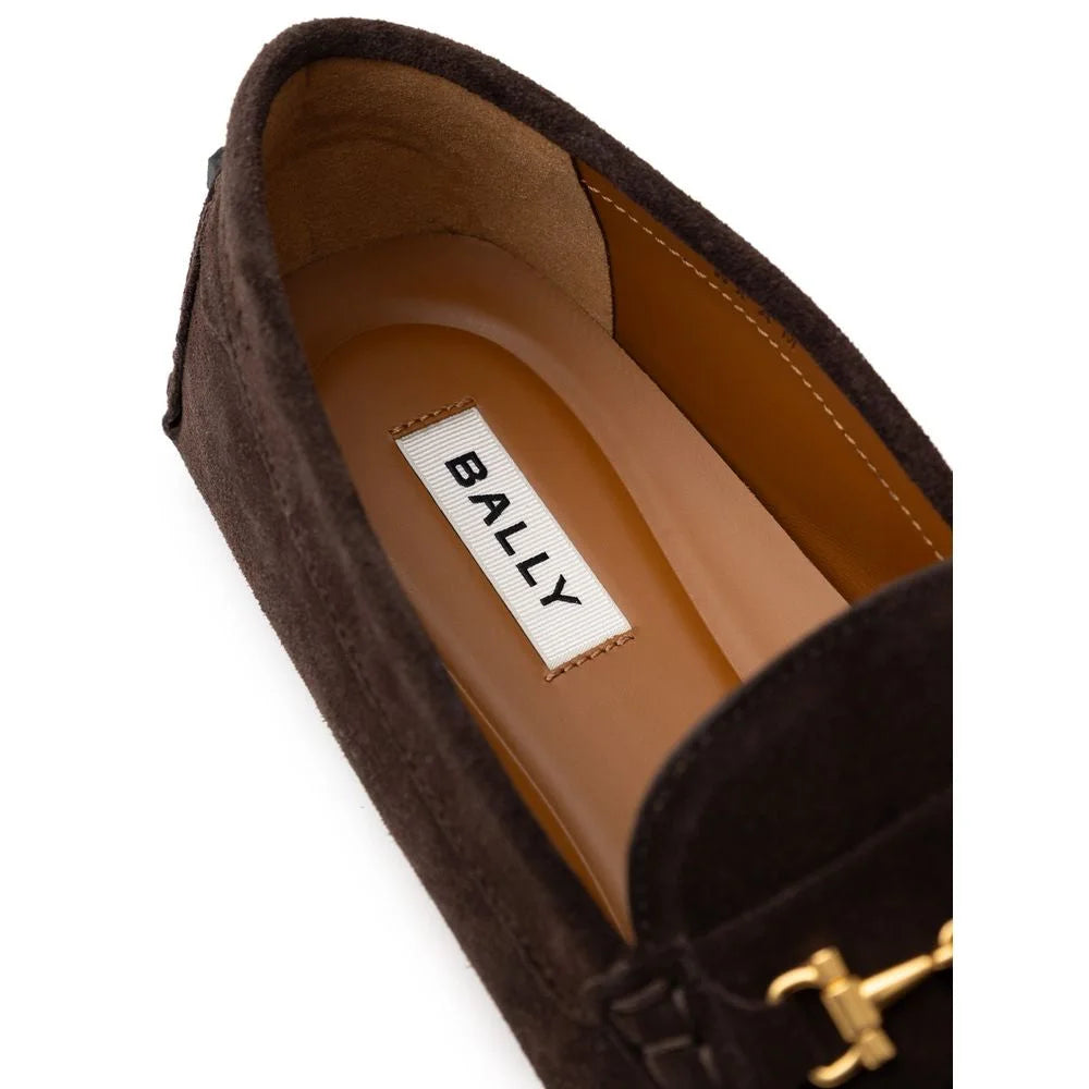 Bally Brown Leather Moccassin - Flats