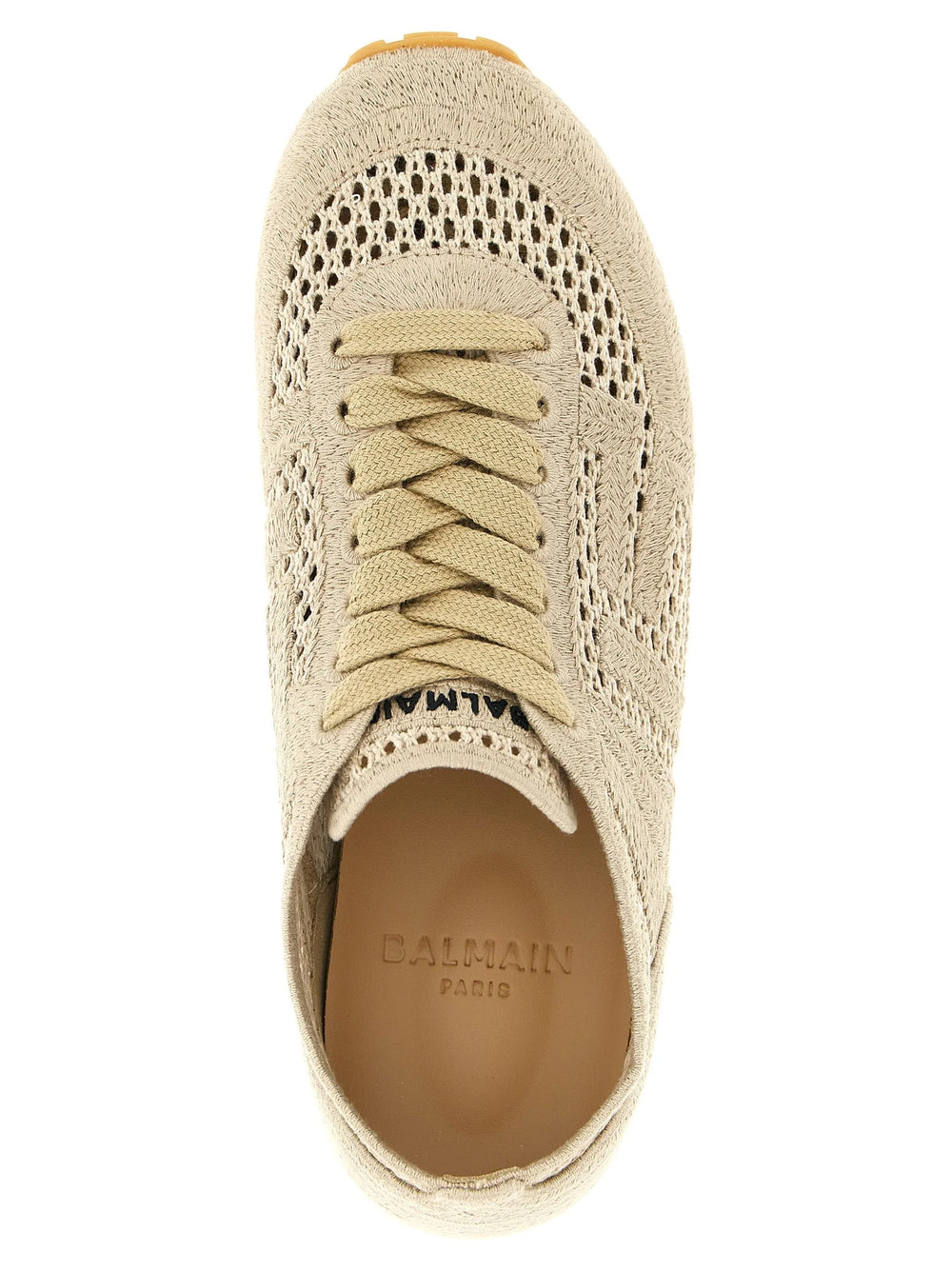 Balmain Beige Cotton Athletic Sneakers - EU41/US11