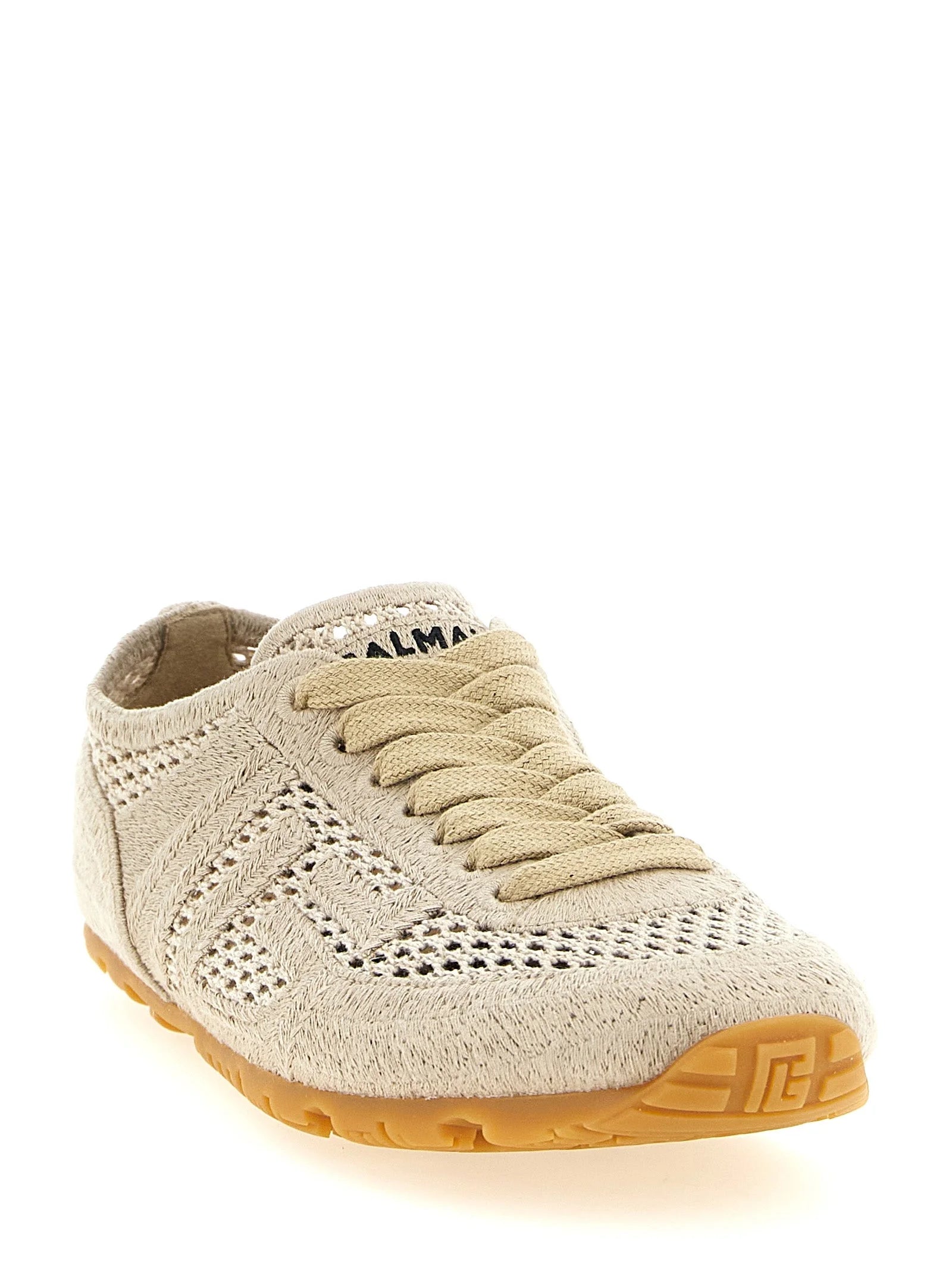 Balmain Beige Cotton Athletic Sneakers - EU41/US11