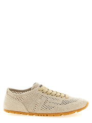Balmain Beige Cotton Athletic Sneakers - EU41/US11