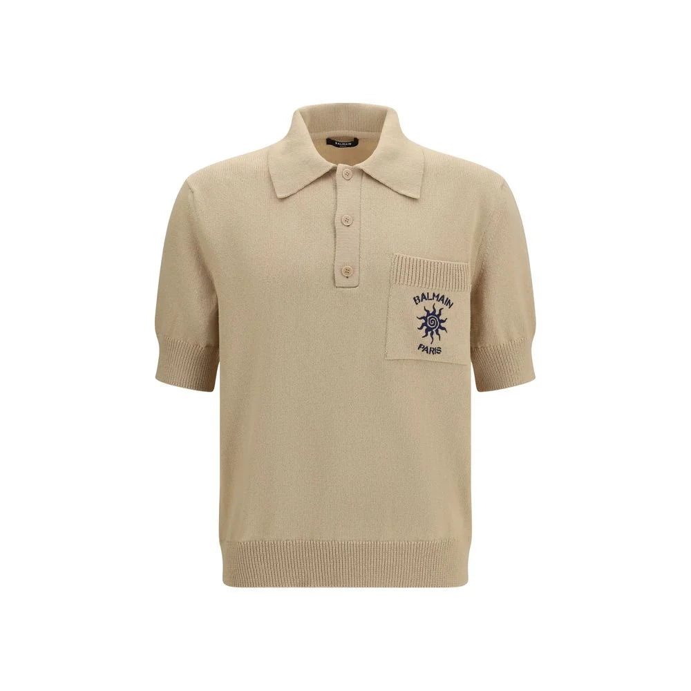 Balmain Béžové polo tričko z bavlny