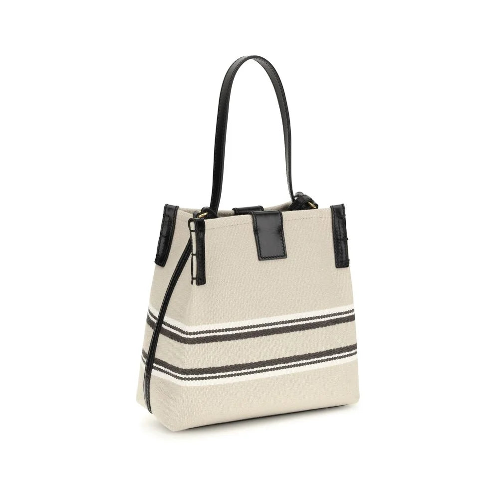 Balmain Beige Cotton Shoulder Bag