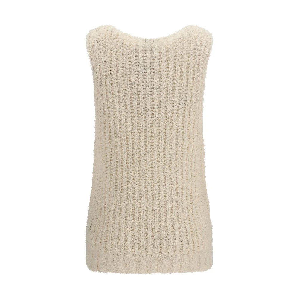Balmain bézs pamac ujjatlan pulóver