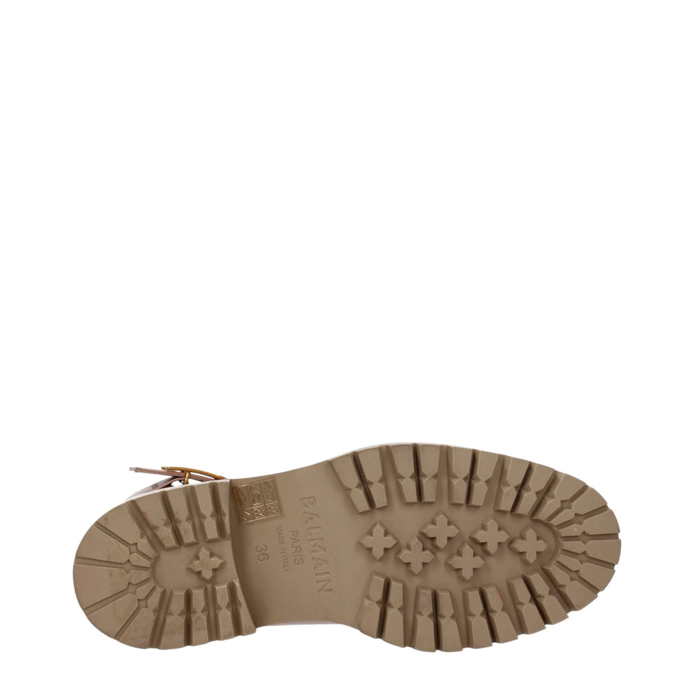 Balmain Beige Leather Ankle Boots - EU36/US6