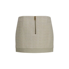 Balmain Beige Wool Oves Aries Mini Skirt