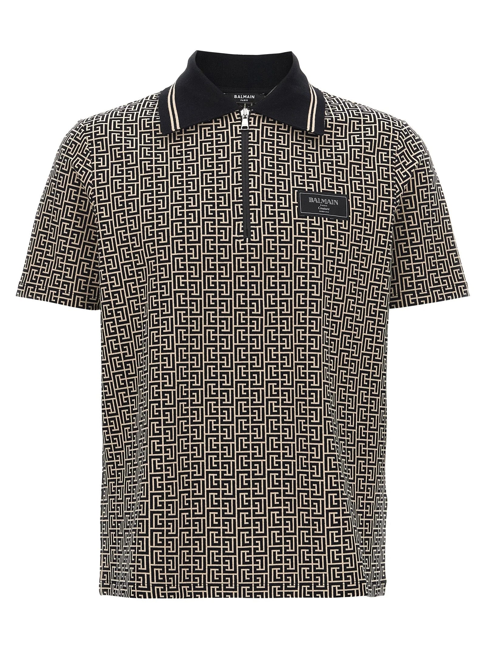 Balmain Bicolor Cotton Polo Shirt