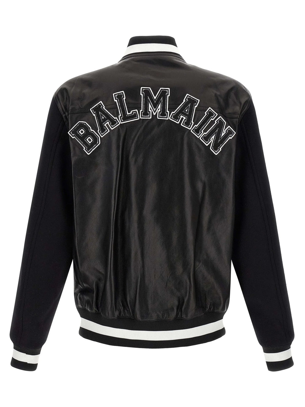 Balmain Bicolor Lamb Leather Leather Jacket
