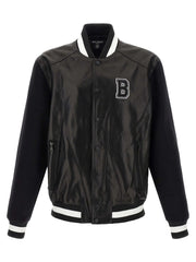 Balmain Bicolor Lamb Leather Leather Jacket