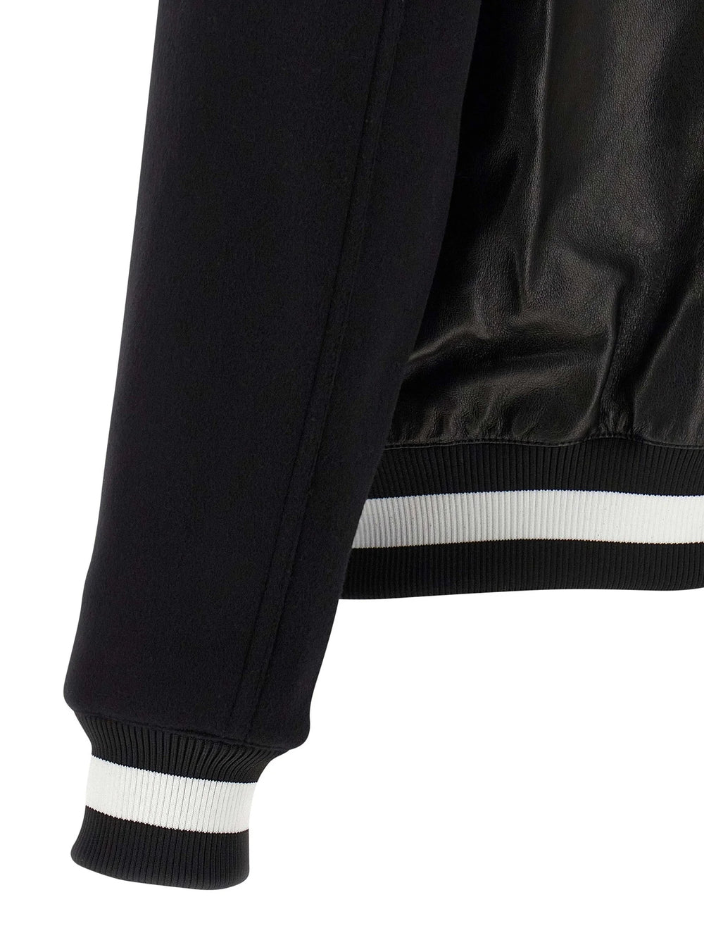 Balmain Bicolor Lamb Leather Leather Jacket