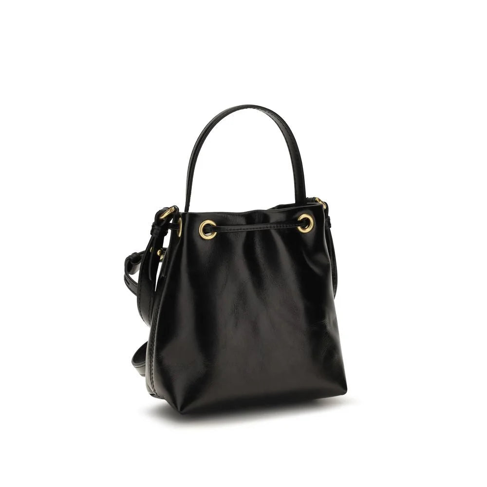Balmain Black Calf Leather Bos Taurus Backet Bag