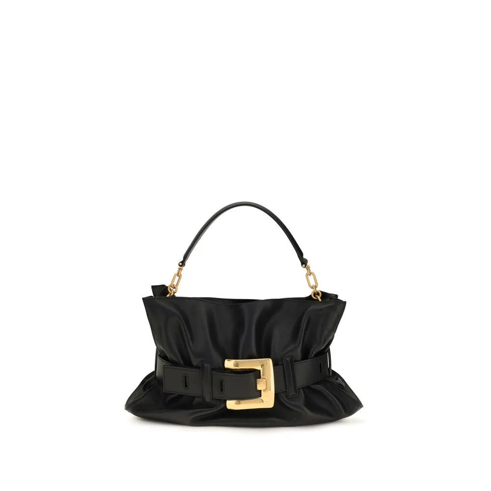 Balmain Black Calf Leather Bos Taurus Shoulder Bag