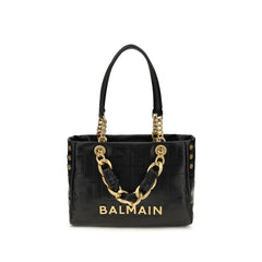 Balmain Borsa a Spalla in Pelle Vitello Nera Bos Taurus