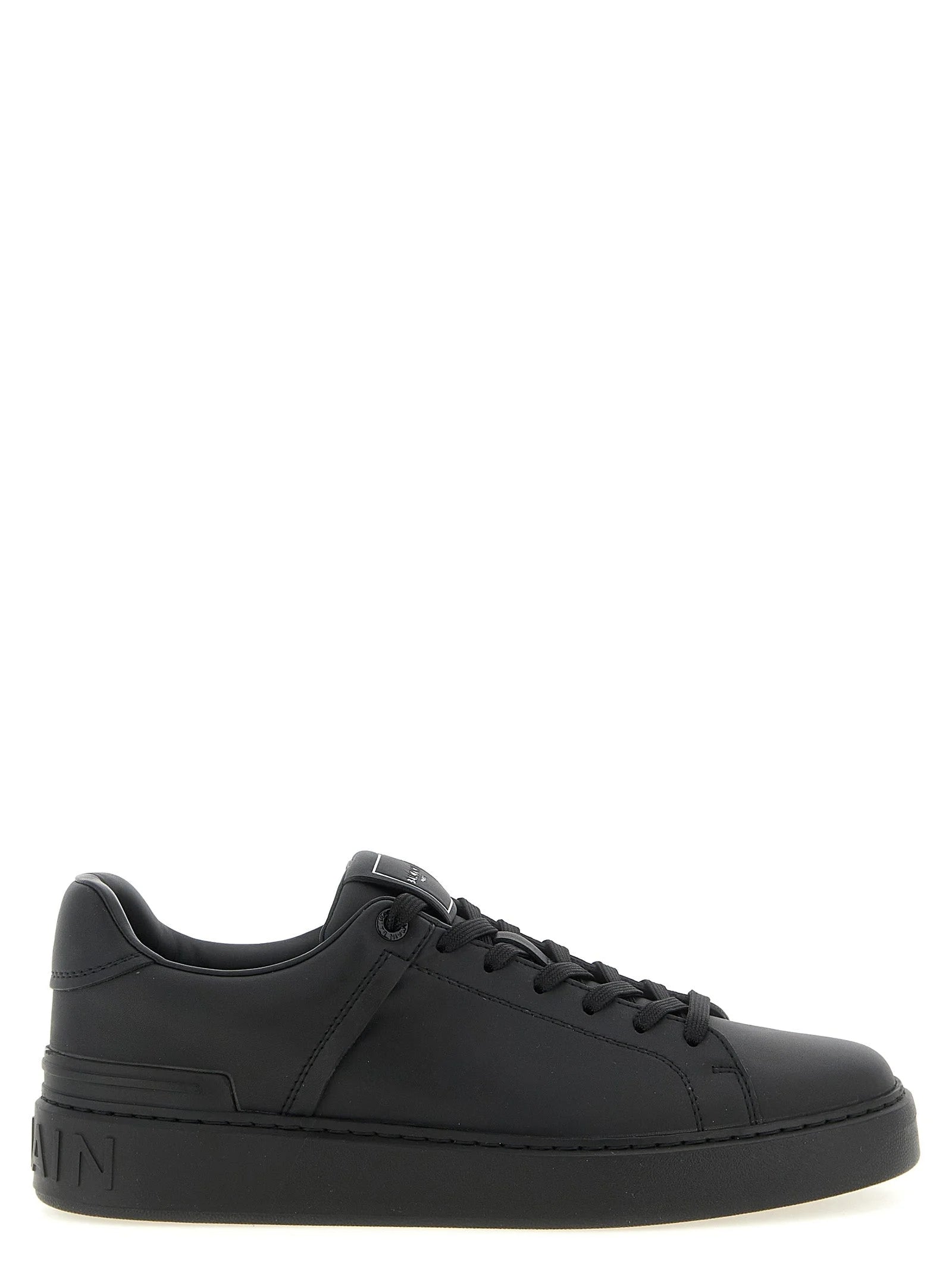 Balmain Black Calfskin Low Top Sneakers