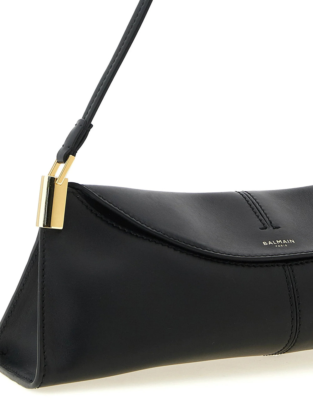 Balmain Black Calfskin Shoulder Bag